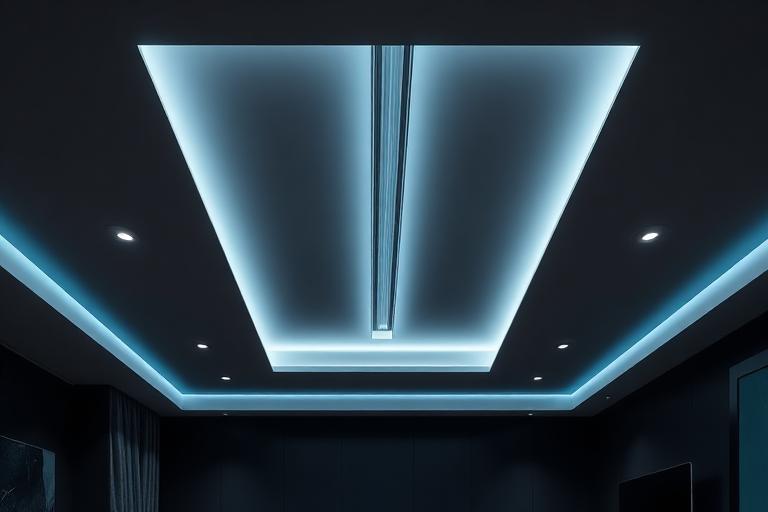 Unsichtbar integrierter Lüftungsschlitz in einer eleganten dunklen Decke
